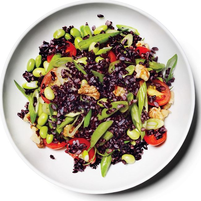Black rice with a variety of vegetables - see more recipes here