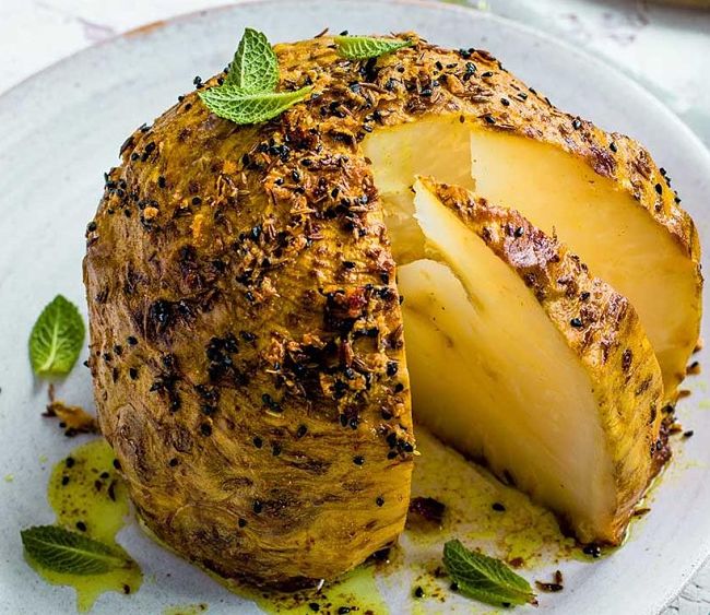 Celeriac resembles a very large potato and has somewaht similar uses