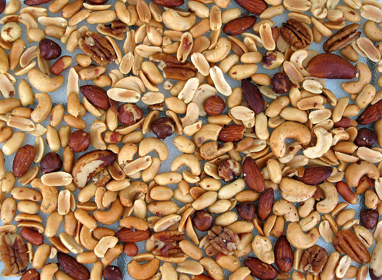 Nuts are a good source of plant proteins, but they have high calories and fat contents