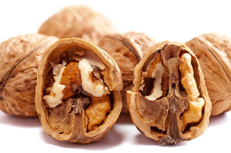 Walnuts have relatively high fat levels and so use sparingly