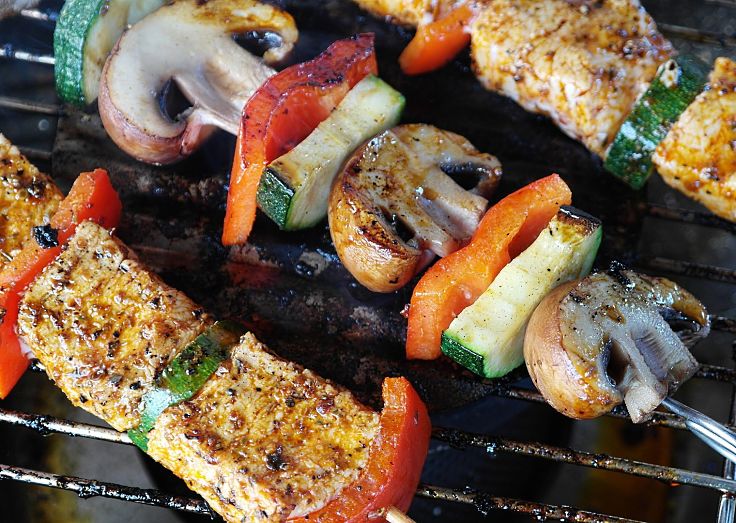 Grilling vegetables on skewers is a great idea provided all the pieces cook at the same rate