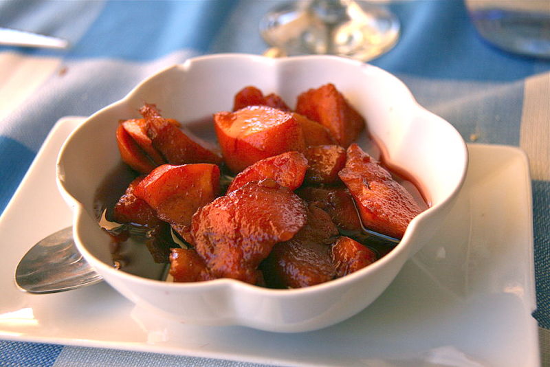 Apricots marinated in Wine