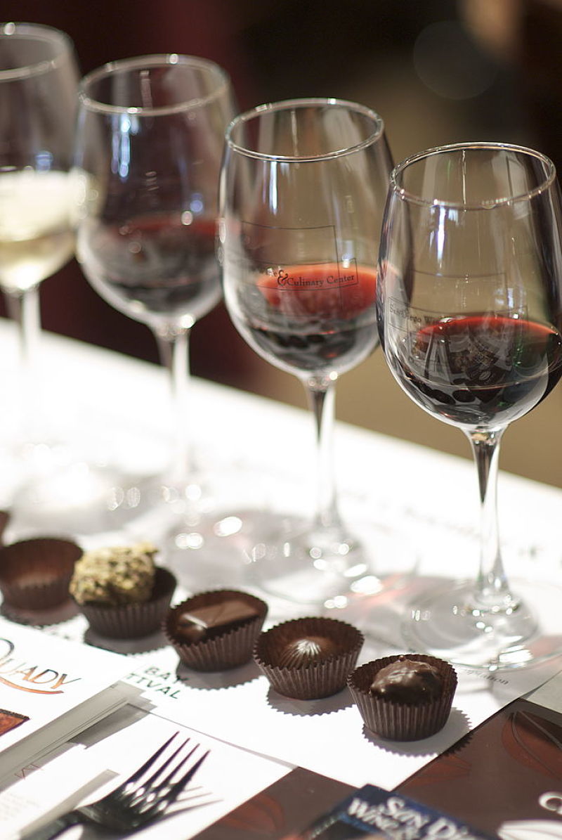 Red wine pairs well with chocolate