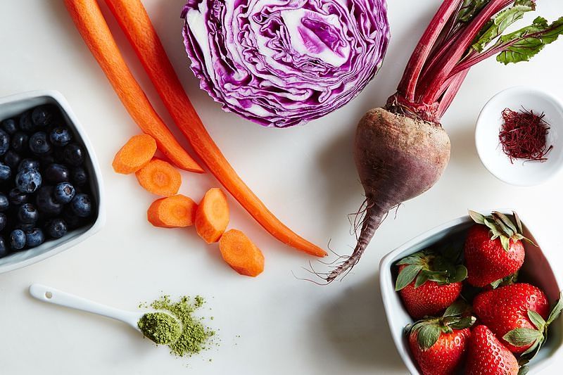 Some of the many natural colored foods that you can used to extract colors useful for cooking and food preparation